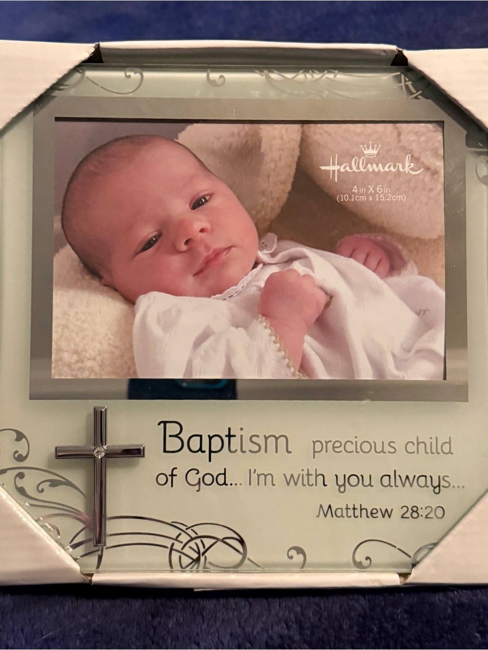 Hallmark 4x6 Baptism Frosted Glass Frame